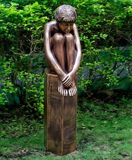 Sophia on Column Garden Statue in Bronze