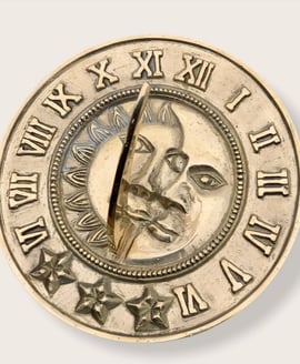 Eastern Connections Solid Brass Sun and Moon Sundial 8 Inch
