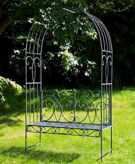 Heritage Grey Metal Arbour Bench Seat