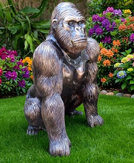 Large Gorilla Garden Ornament in Bronze