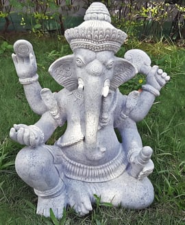 Ganesha Garden Ornament in Granite
