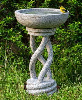 Spiral Bird Bath in Granite