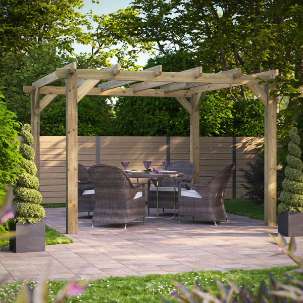 Power 12x12 wooden pergola