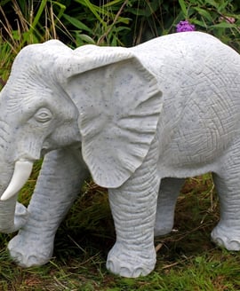 Standing Elephant Garden Ornament in Granite