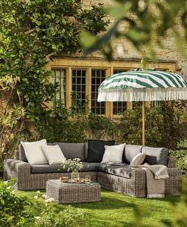 Moorgate Corner Sofa Set - PE Rattan, Dark Natural