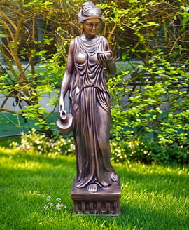 Small Hebe Goddess Garden Statue in Bronze