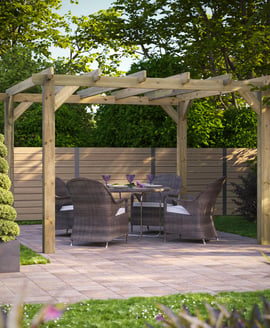 Power 12x12 Wooden Pergola