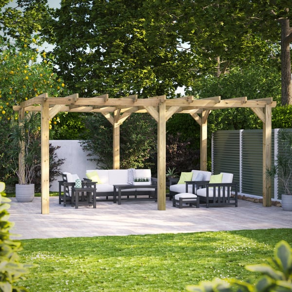 Power 18x14 wooden pergola