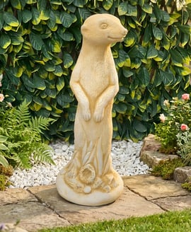 Proud Meerkat Stone Garden Ornament in Sandstone