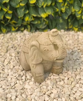 Indian Elephant Stone Garden Ornament in Stone