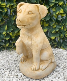 Jack Russell Stone Garden Ornament in Sandstone