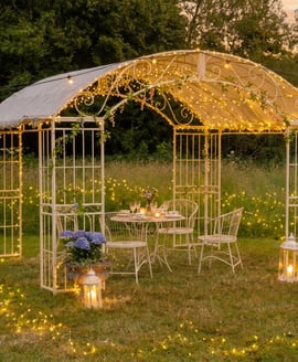 Avignon Metal Garden Gazebo with Canopy